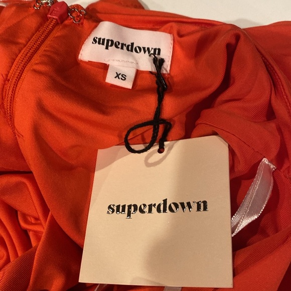 XS Superdown Orange lined Dress - new with tags - Picture 3 of 5